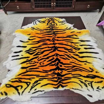客厅床边地毯皮毛沙发整张壁挂虎冬季飘窗垫椅垫 精品虎皮 精品虎皮75
