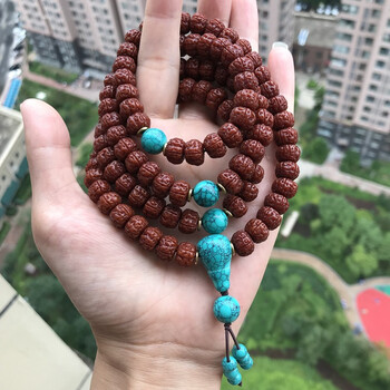 红漫 小金刚菩提手串108颗 玉化包浆一代盘龙 手串男 手链 脖挂 佛珠