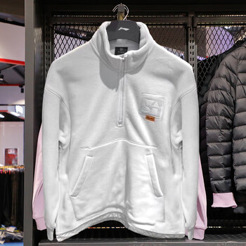 李宁卫衣男2023冬季新款韦德系列摇粒绒宽松套头保暖外套awdt937川