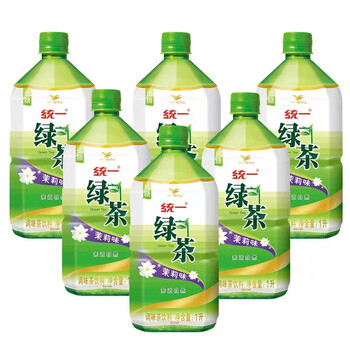 统一 绿茶茉莉味瓶装茶饮料1l*8瓶整箱1000ml大瓶装 统一绿茶1l*8瓶