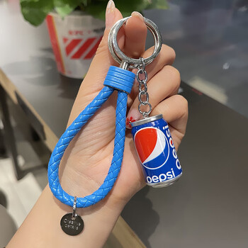可爱mini可乐雪碧易拉罐仿真饮料钥匙扣咖啡啤酒瓶子包挂件小礼品百事