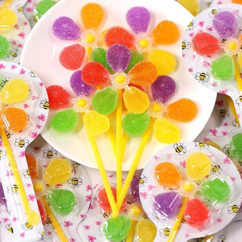 六一儿童节礼物五彩风车棒棒糖水果味软糖儿童节糖果礼物零食20支装