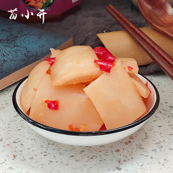 苗小开爽口萝卜皮咸菜酸辣酸甜脆皮腌泡萝卜条罐装400g泡菜零食小吃