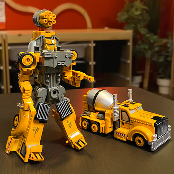 男孩合金版变形玩具金刚工程车汽车人大力神儿童组合体机器人模型 溶