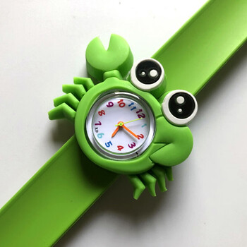 龟儿童表 鲨鱼海星乌龟卡通拍拍表 男女孩电子表 啪啪圈手表 螃蟹绿色