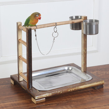 实木训练鸟站架子腊嘴伯劳画眉鹦鹉八哥鹩哥鸟脖套站架花椒木站棍