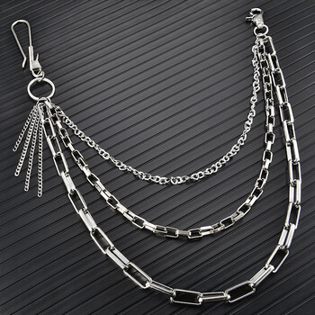 萌弘旦裤链牛仔装饰粗链条裤链金属挂饰潮人腰链男嘻哈潮流链子配饰