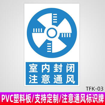 注意通风安全提示牌工厂车间烟雾必须注意保持通风仓库警示标识标tf