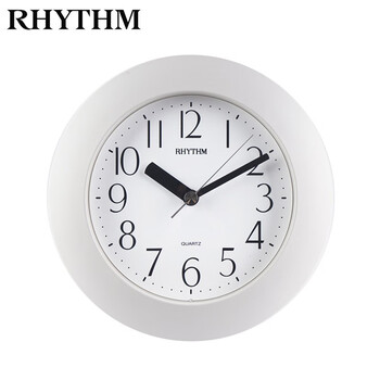 丽声rhythm时钟挂钟座钟台钟钟表浴室厨房防水4kg652米白色7英寸