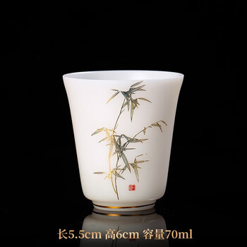 bylure品牌茶杯冰种玉瓷梅兰竹菊品茗杯德化陶瓷功夫茶具四君子主人杯