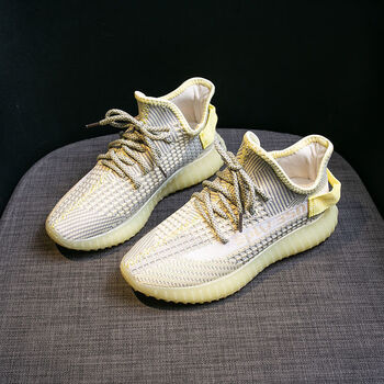 椰子鞋女夏季新款小众设计感网面鞋学生韩版百搭跑步运动网鞋黄色