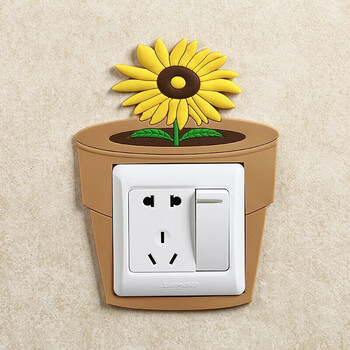 可狄开关贴墙贴灯3d立体简约现代夜光墙壁贴纸插座装饰开关保护套客厅