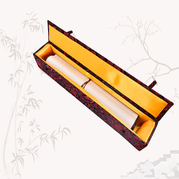 可狄字画收藏筒画盒收纳木质字画盒书画锦盒定制字画收藏盒卷轴盒包装