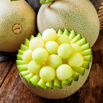 海南网纹蜜瓜玫珑蜜瓜甜瓜哈密瓜新鲜水果网纹蜜瓜普通装2个