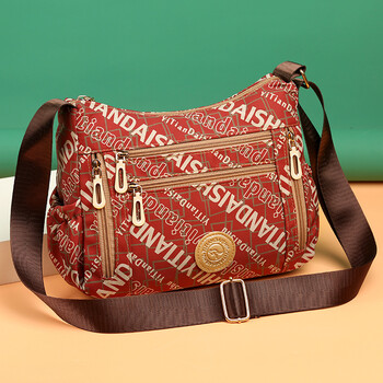 gekazi品牌2021秋冬新款女包牛津布字母单肩包外容量时尚女士斜挎包