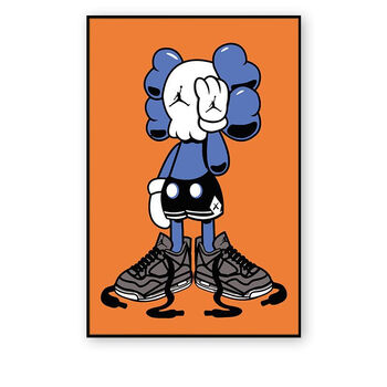 轻奢现代暴力熊落地画kaws挂画简约潮流客厅装饰画玄关画走廊墙画搬家