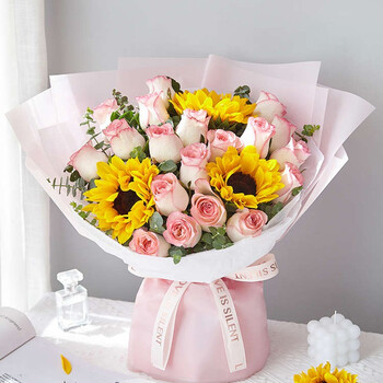 花礼鲜花同城配送向日葵粉玫瑰花束生日情人节礼物送女