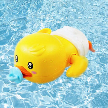 宝贝趣儿童洗澡玩具宝宝戏水洗澡玩具新生婴幼儿发条玩具游泳小黄鸭