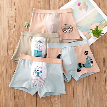 薄款舒适透气男孩四角内裤发育期青少年短裤男棉质大童卡通印花裤头