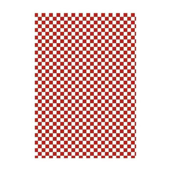 客厅沙发茶几棋盘格地毯简约北欧ins风卧室床边毯经典红白格140x200cm