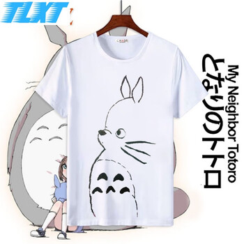 龙猫衣服宫崎骏动漫周边透气短袖t恤男女圆领二次元上衣服夏季t02xl