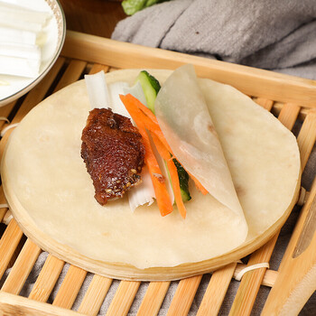 北京烤鸭饼春饼荷叶饼京酱肉丝饼片手工卷饼皮薄饼家庭装即食烤鸭皮