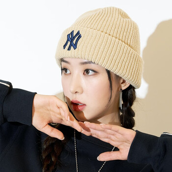 mlb官方 男女同款毛线帽nyla刺绣运动情侣针织帽22年秋冬新款bnm07