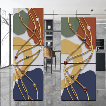 小米mi米家冰箱贴纸装饰画冰箱贴纸全贴包三开两门北欧创意装饰贴画