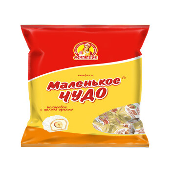 slavyanka斯拉夫 椰子味榛子夹心糖果500g 俄罗斯进口代可可脂巧克力婚庆情人节糖果喜糖