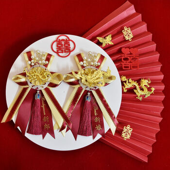 婚礼胸花批发精装新郎新娘结婚胸花婚庆用品开业庆典用花胸花全套单