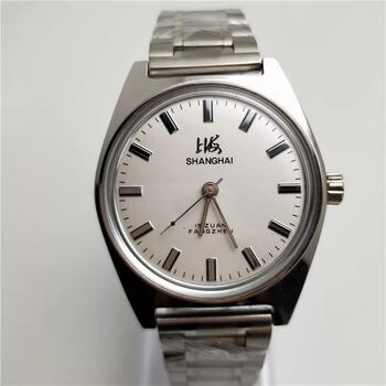 上海机芯老上海牌手表机械手动上弦上发条机械表库存钢7120机芯防震