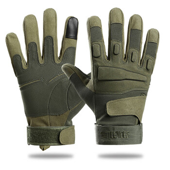 战术手套男户外登山骑行野外黑色健身冬季全指防割防滑耐磨 hy 全指军