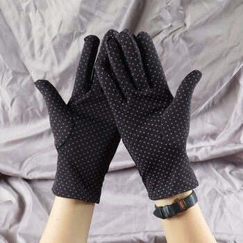 秋季手套女士单层加绒保暖厚弹力广场舞表演优雅礼仪手套骑行秋冬弁衣