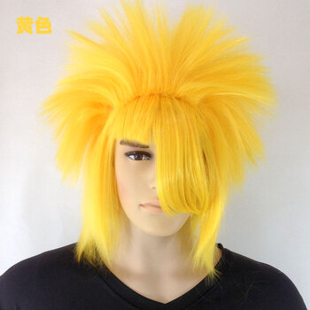 新款杀马特假发男女非主流长直头套网红表演直播抖音发套假发 将军黄