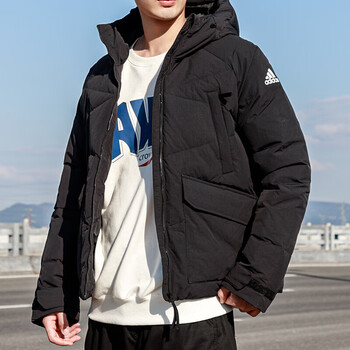 adidas阿迪达斯羽绒服男装2021冬季新款运动服休闲时尚防风保暖连帽