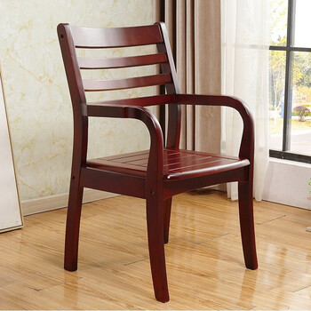 森雅特实木椅子靠背办公电脑家用椅子胡桃色餐椅凳子原木色实木围椅