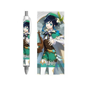 zanyang原神中性笔自动铅笔按动笔学生文具刻晴胡桃甘雨动漫周边温蒂