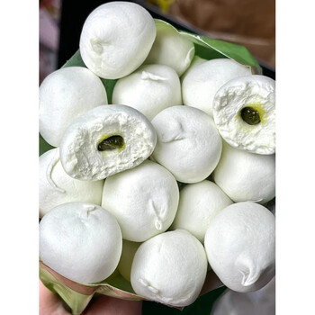 爱亿华夹心棉花糖抹茶红豆水果棉花糖90g3袋水果糖爆浆果汁软糖红豆