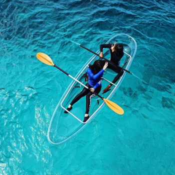 五阆pc透明船网红水上玻璃船双人水晶船民宿景区划艇摄影婚纱拍摄道具