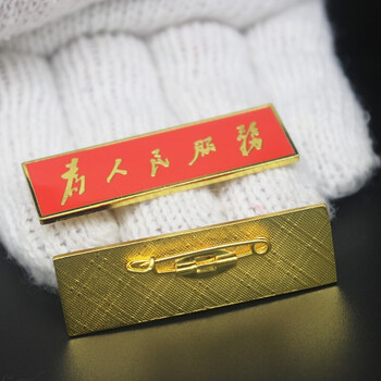 铜质珐琅精致党徽胸章长方形胸徽徽章纪念章佩戴为人民服务纯铜款5枚