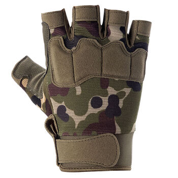 维霓半指手套男健身撸铁户外运动战术拳击格斗骑行防滑耐磨 绿迷彩 m