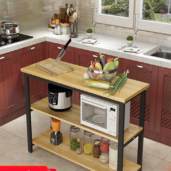 长条厨房切菜桌做饭家用工作台长方形实木案板移动落地多功能 长80宽