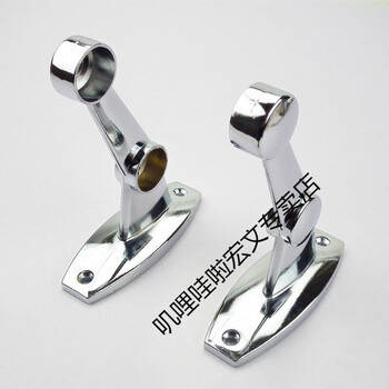 双层毛巾架底座毛巾杆配件法兰19 22 25圆头不锈钢管固定毛巾座 b款