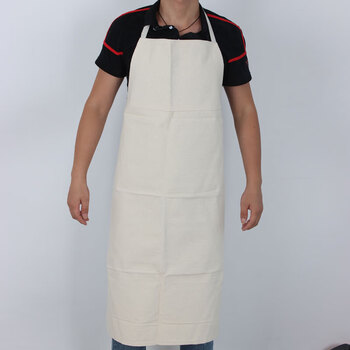 劳保白帆布围裙4*4帆布棉帆布围裙电焊围裙焊工焊接耐用隔热围裙 白色