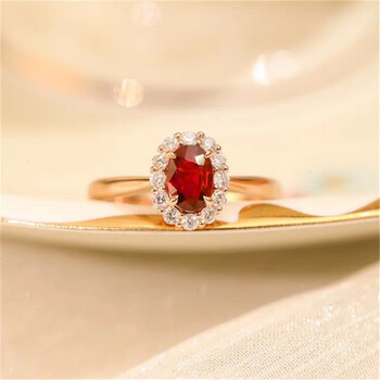 鸽血红宝石戒指支持复检 精选56分鸽血红宝石12号圈(福【图片 价格