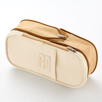 笔袋大容量多功能多层文具盒女小学生韩国袋女简浅卡其单买笔袋