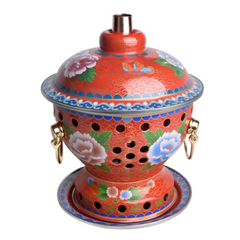 光璞景泰蓝火锅珐琅酒精小火锅景泰蓝环保油铜火锅直径20cm分餐单人小