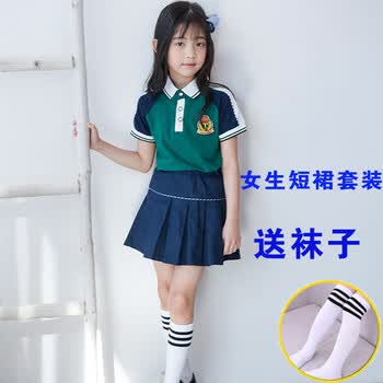 小学生校服夏季班服幼儿园园服夏装英伦风毕业照服儿童演出服套装墨
