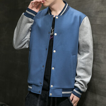 oooh型格男装棒球服夹克男韩版bf潮ins外套青年学生休闲茄克kxb444兰