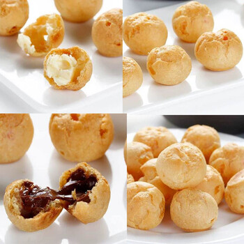 泡芙牛奶味夹心散装巧克力夹心饼儿童零食小点心球膨化食品泡芙牛奶味